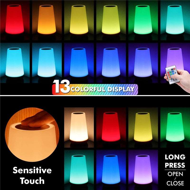 Portable 13 Color Changing Night Light Lamp