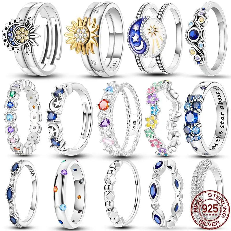 New in Hot Sale 925 Sterling Silver Rings For Women Pavé Everlasting Sparkle Ring Making Jewelry Gift Party Engagement